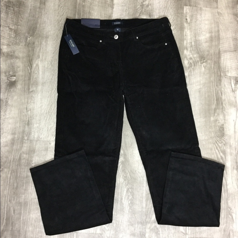 Bogari 10 Corduroy Pants Black Straight Cotton NWT